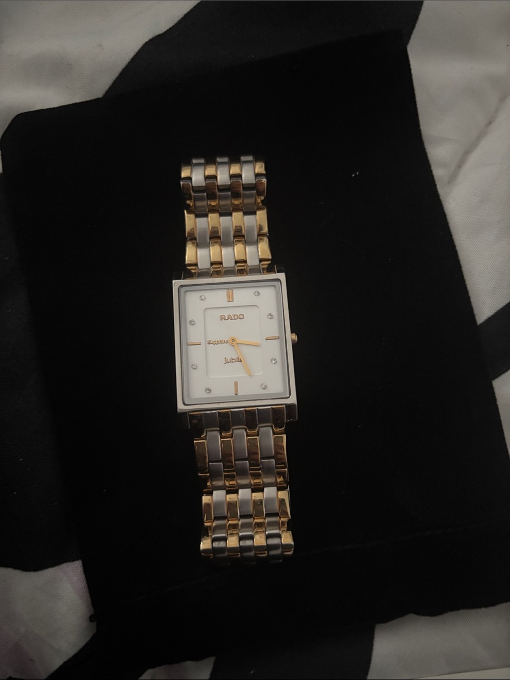 Rado jubilee Two-Tone Gold and Silver Rectangular Men's Dress Watch